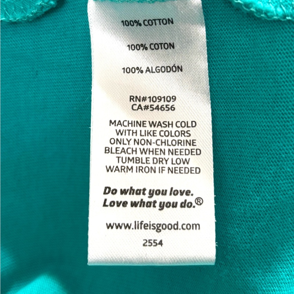LIFE IS GOOD WMN LONG SLEEVE CRUSHER TEE 2X TEAL V NECK SIMPLIFY NORMCORE CASUAL - Picture 9 of 9